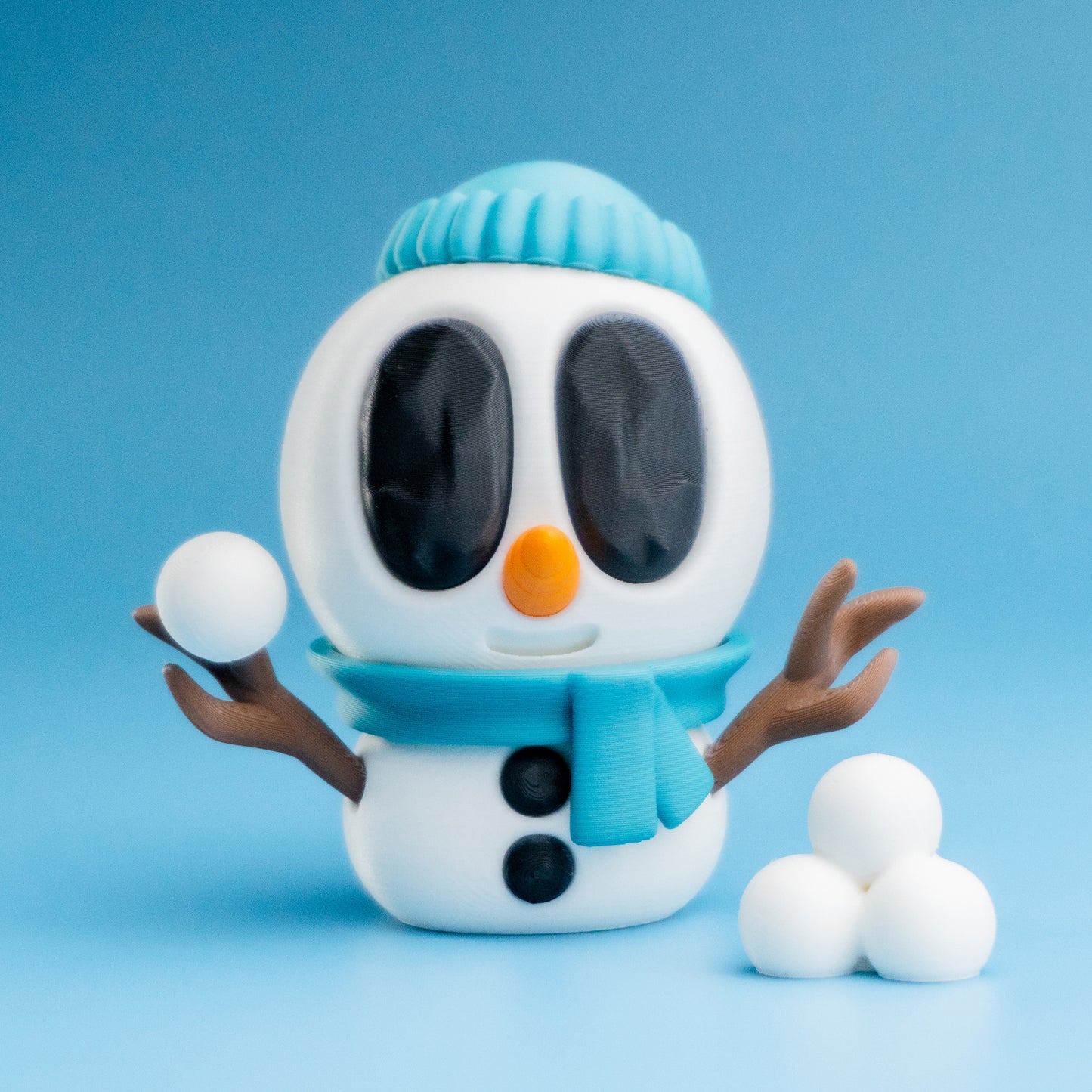 Bonhomme de neige design 3D version balles de neige