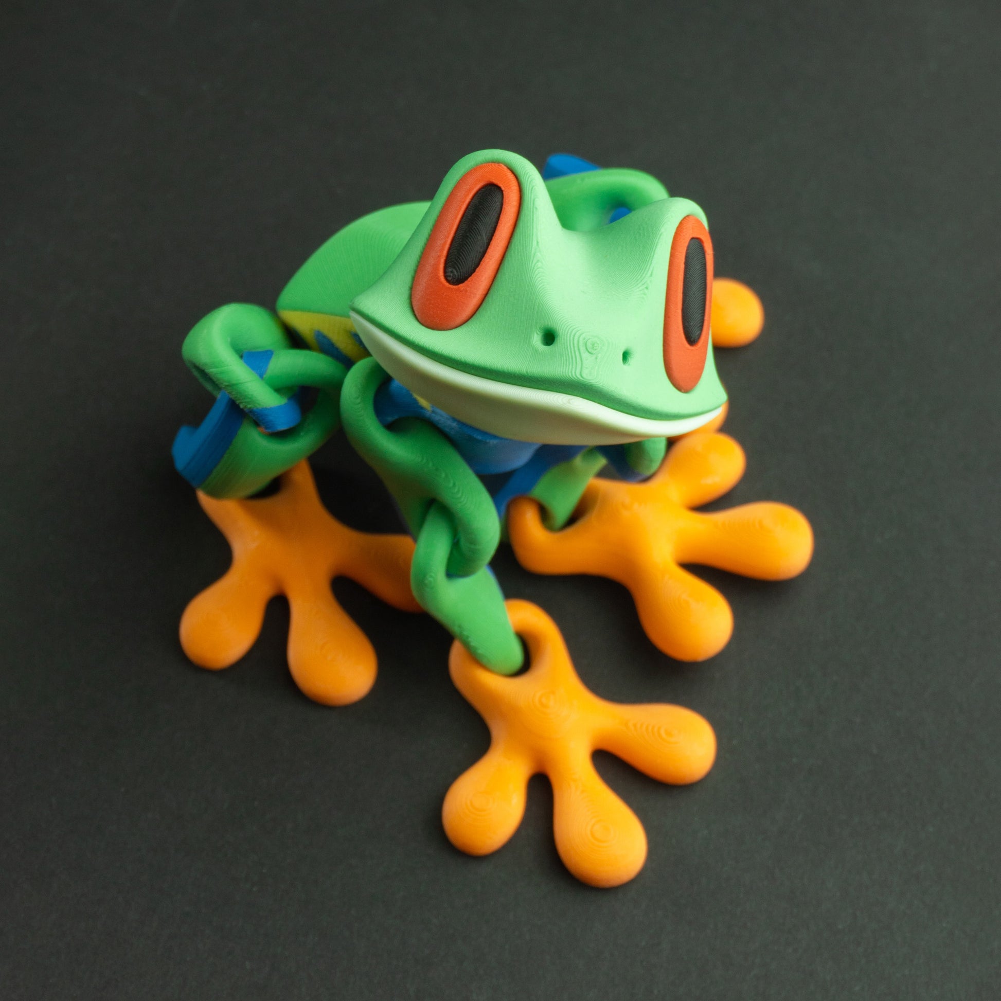 Grenouille articulée 3D version tropicale imprimée au Québec