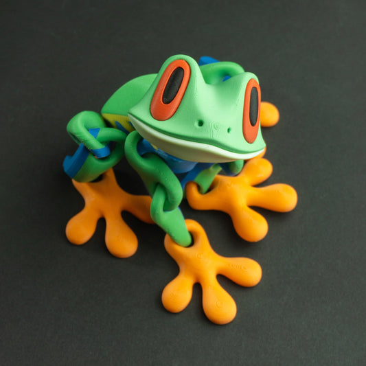 Grenouille articulée 3D version tropicale imprimée au Québec